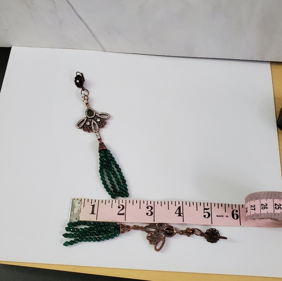 Emerald Diamond Simulants Dangle Party Prom Earrings - Picture 6 of 6